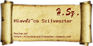 Hlavács Szilveszter névjegykártya