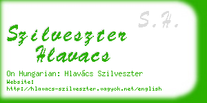 szilveszter hlavacs business card